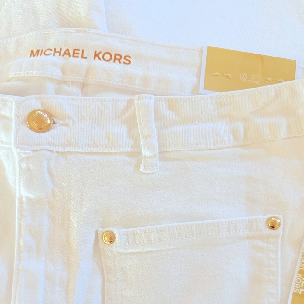 MICHAEL KORS Selma Flare Leg High Rise White Jeans Size 12 NEW - Picture 8 of 10